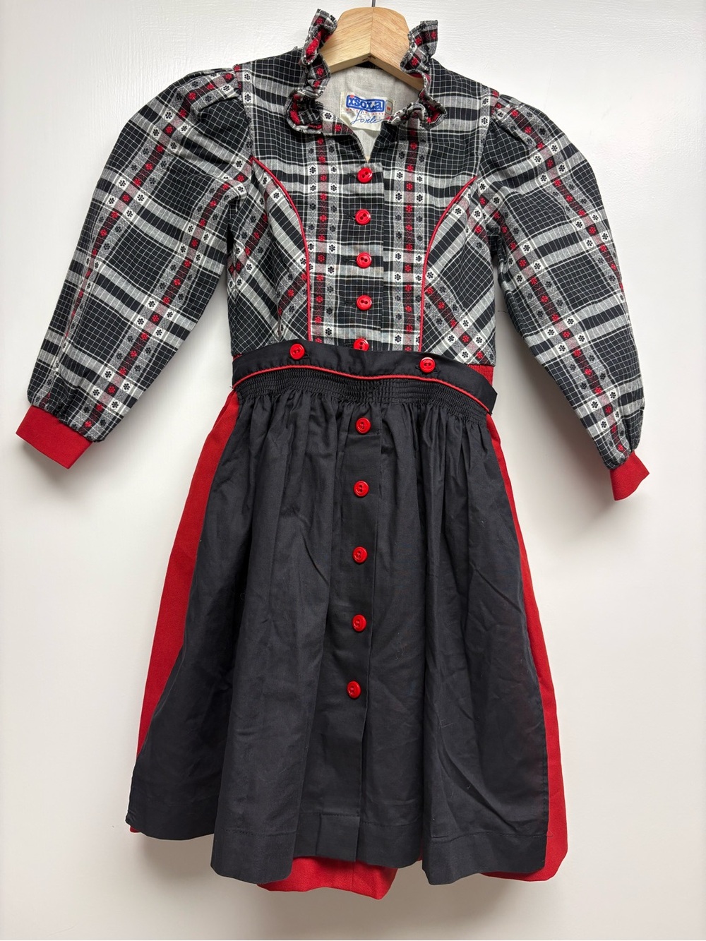 Vintage Isola Austrian Girls 5-6Y Alpine Floral Dirndl Dress With Apron